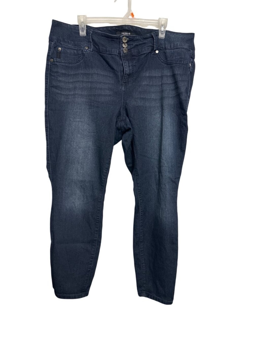 Torrid Womens Plus Size 20R Dark Wash Denim Skinny Jeans With Button Fly